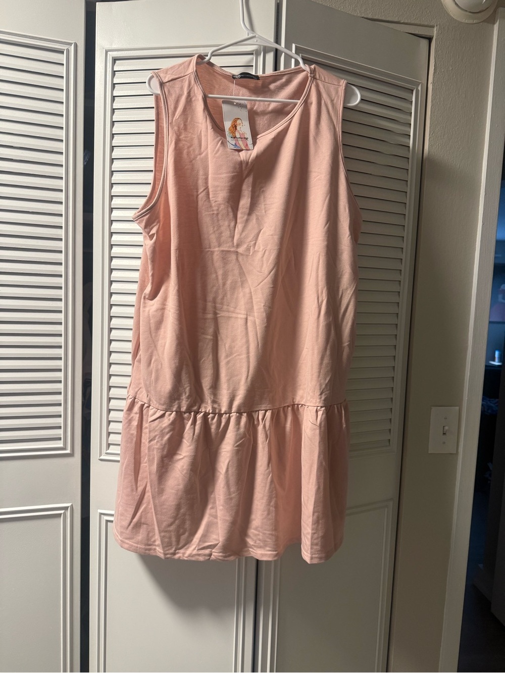 Girls' Sleeveless Pink Peplum Dress